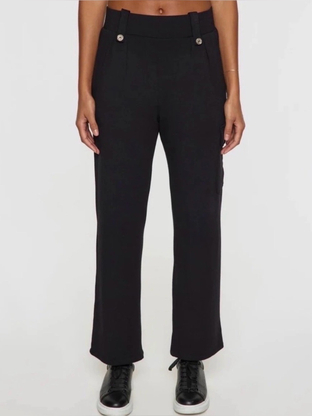 Bleusalt Malibu The Cargo Pant Women’s 5/ 1X Black Wide Leg Trousers Sustainable